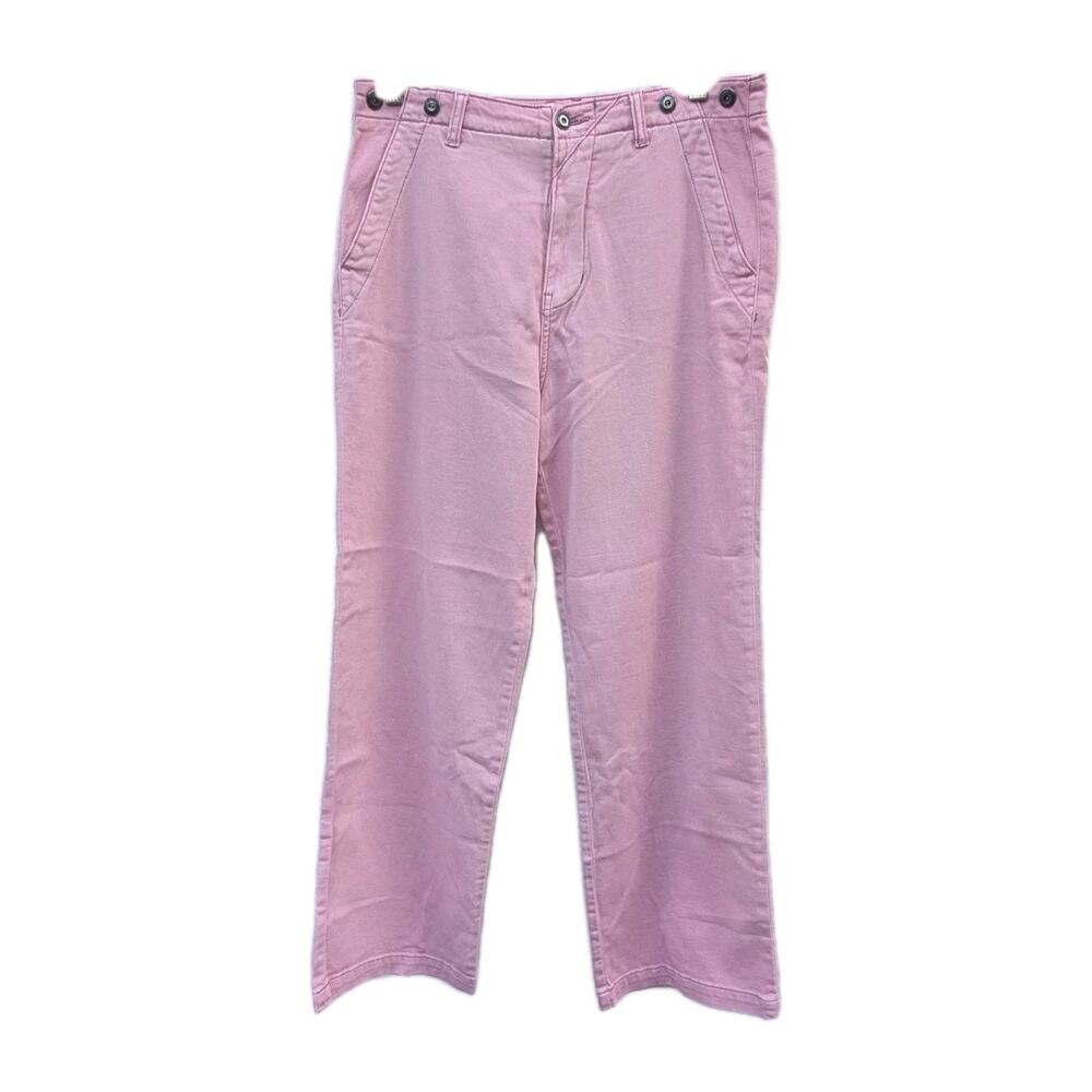 Anthropologie Pilcro Slouchy Chino Pink Wide Leg Pants Sz 28 Pastel Relaxed Fit